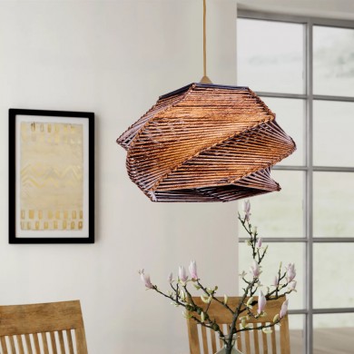 Conall Megapap E27 paper ceiling light in brown color 35x35x65cm.