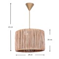 Zale Megapap E27 paper ceiling light in natural color 28x28x65cm.