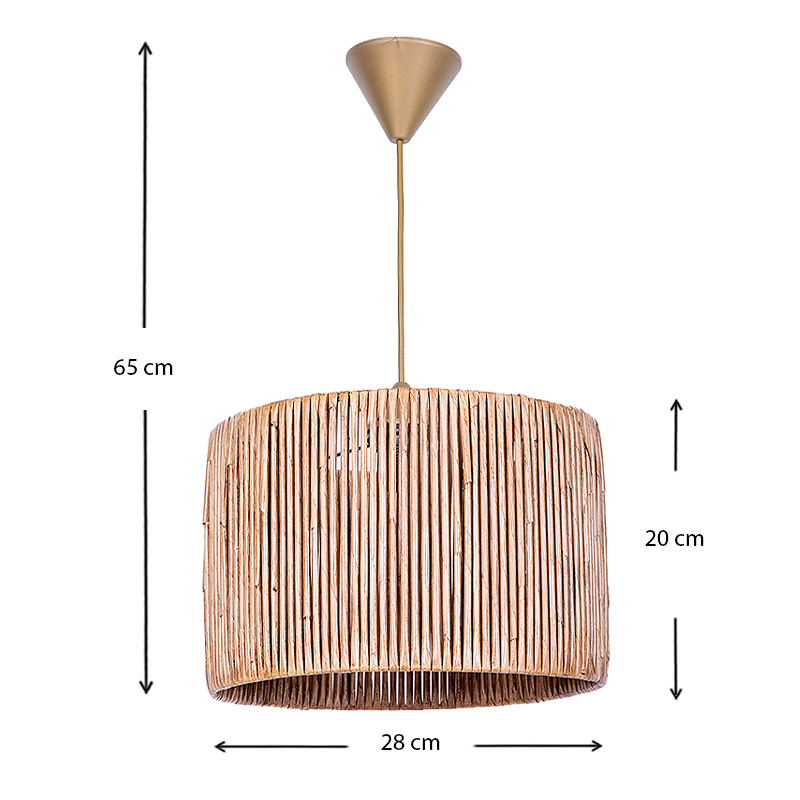 Zale Megapap E27 paper ceiling light in natural color 28x28x65cm.