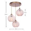 Riordan Megapap E27 metallic-rope three-lights ceiling light in gold - beige color 30x30x65cm