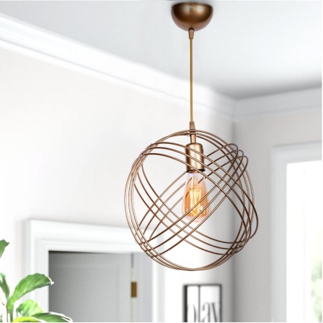 Phillipe Megapap E27 metallic ceiling light in gold color 35x35x70cm