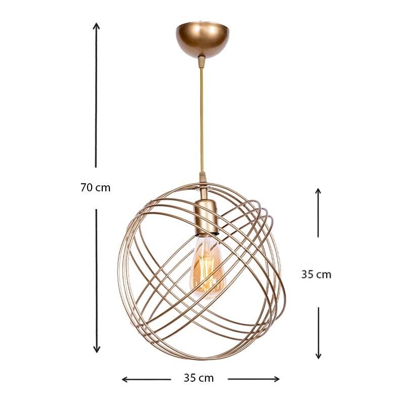 Phillipe Megapap E27 metallic ceiling light in gold color 35x35x70cm