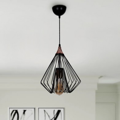 Verder Megapap metallic ceiling light in black color Ø25x70cm.