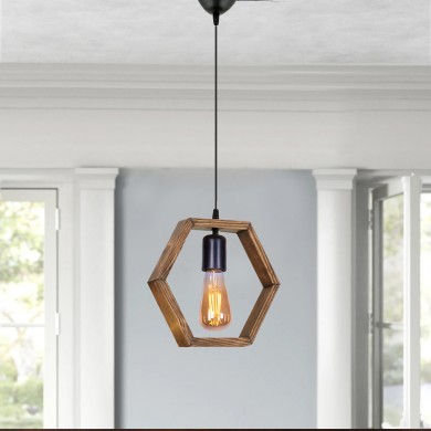 Esela Megapap wooden ceiling light in natural color 26x4x70cm.