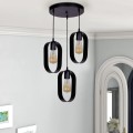 Mordo Megapap metallic ceiling three-light in black color 40x40x70cm.