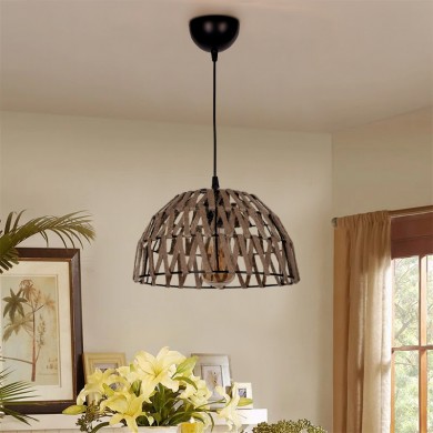 Simoza Megapap E27 metal - rope ceiling light in natural color 30x30x70cm.