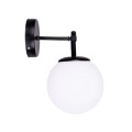 Vito Megapap E27 metal - glass wall lamp in white - black color 12x20x25cm.
