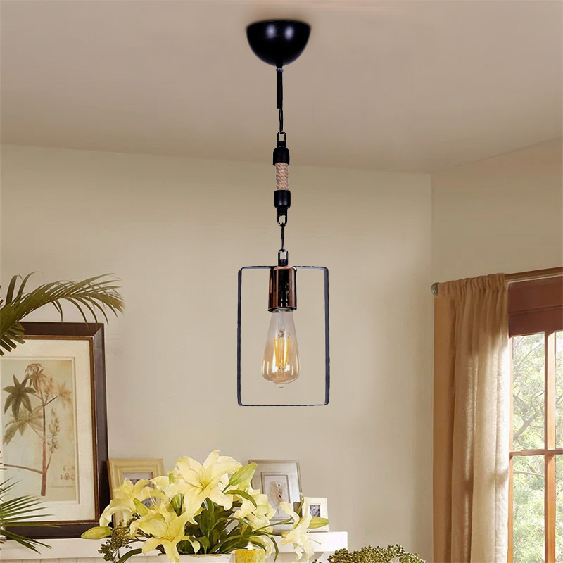 Pembe Megapap E27 metallic ceiling light in black color 14x6x60cm.