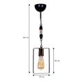 Pembe Megapap E27 metallic ceiling light in black color 14x6x60cm.