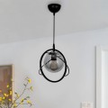 Globe Megapap E27 metallic ceiling light in black color Ø25x75cm.