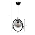 Globe Megapap E27 metallic ceiling light in black color Ø25x75cm.