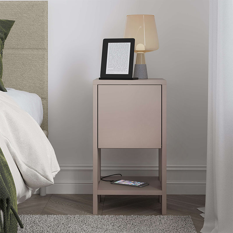 Ema Megapap melamine night-stand in light mocha color 30x30x55cm.