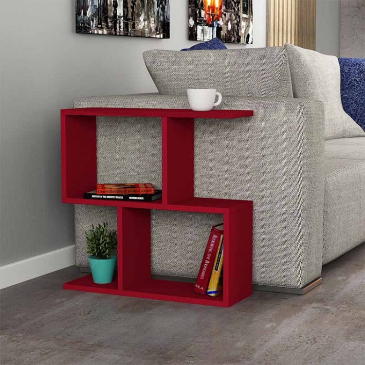Βοηθητικό τραπεζάκι Homemania Megapap από μελαμίνη χρώμα βουργουνδί 60x20x60εκ.