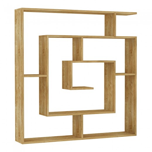 Βιβλιοθήκη Labirent Megapap χρώμα φυσικό οξιάς 125x22x129εκ.