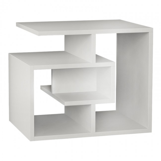 Βοηθητικό τραπεζάκι Labirent Megapap Megapap χρώμα λευκό 54x40x45εκ.