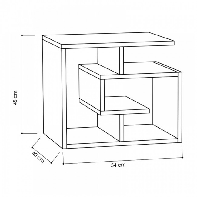 Βοηθητικό τραπεζάκι Labirent Megapap Megapap χρώμα λευκό 54x40x45εκ.