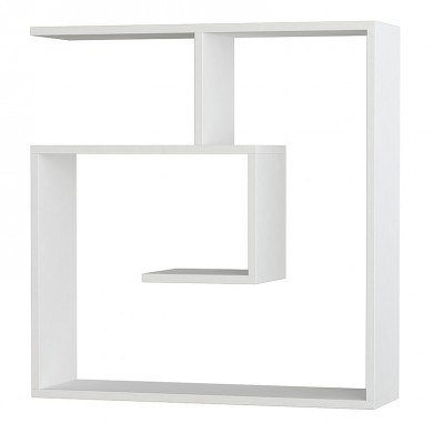 Laby Megapap melamine wall shelf in white color 75x22x80cm.