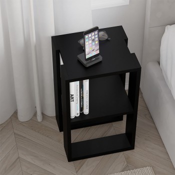 Κομοδίνο - τραπεζάκι βοηθητικό Lonie Megapap χρώμα μαύρο 34x30x55εκ. Κομοδίνο - τραπεζάκι βοηθητικό Lonie Megapap χρώμα μαύρο 34x30x55εκ.