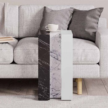 Τραπεζάκι βοηθητικό Muju Megapap χρώμα μαύρο - λευκό εφέ μαρμάρου/λευκό 30x40x57εκ. Τραπεζάκι βοηθητικό Muju Megapap χρώμα μαύρο - λευκό εφέ μαρμάρου/λευκό 30x40x57εκ.