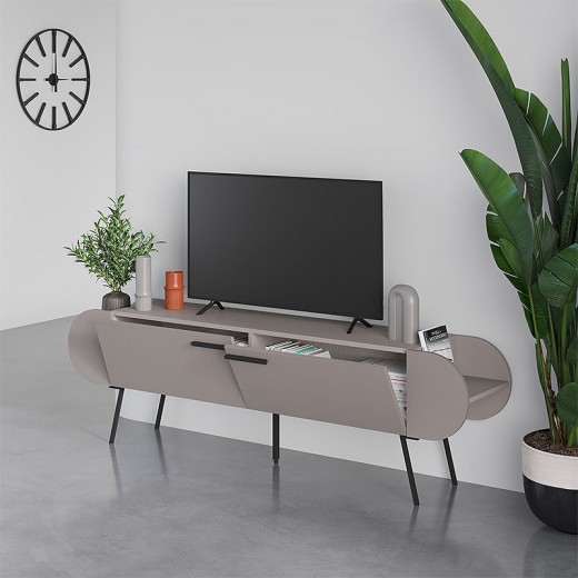 Έπιπλο τηλεόρασης Capsule Megapap χρώμα ανοιχτή μόκα 195x37,4x57,5εκ.