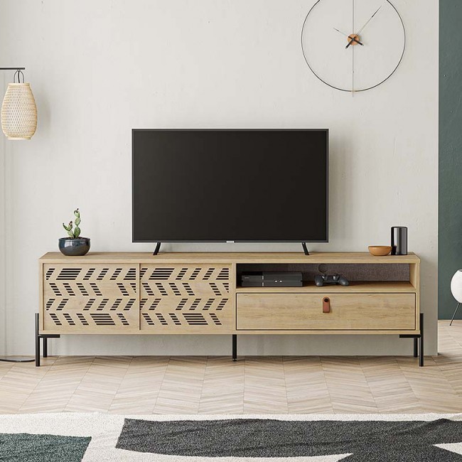 Έπιπλο τηλεόρασης Dionysos Megapap χρώμα φυσικό οξιάς 170x45x48,6εκ.