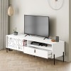 Έπιπλο τηλεόρασης Dionysos Megapap χρώμα λευκό 170x45x48,6εκ.