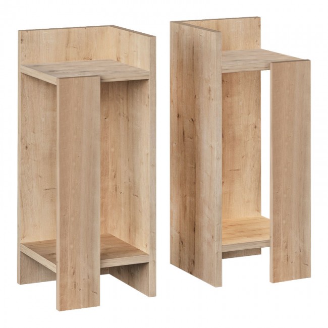 Κομοδίνο μελαμίνης Elos Megapap σετ 2 τεμαχίων χρώμα sapphire oak 25x27x60εκ.