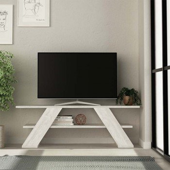 Έπιπλο τηλεόρασης Farfalla Megapap χρώμα λευκό αντικέ 120x33,5x40εκ. Έπιπλο τηλεόρασης Farfalla Megapap χρώμα λευκό αντικέ 120x33,5x40εκ.