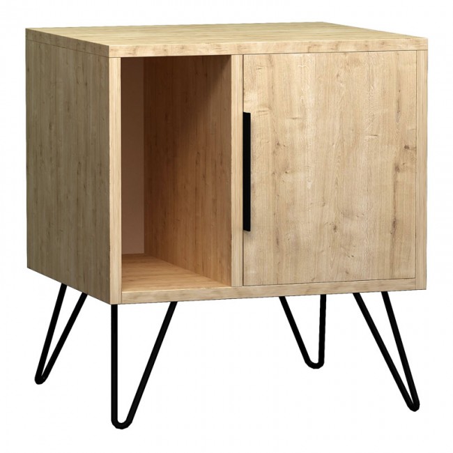 Κομοδίνο Glynn Megapap χρώμα φυσικό οξιάς 50,2x44,6x60εκ.
