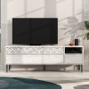 Έπιπλο τηλεόρασης Heaton Megapap χρώμα λευκό αντικέ 144,6x35,6x48,4εκ.