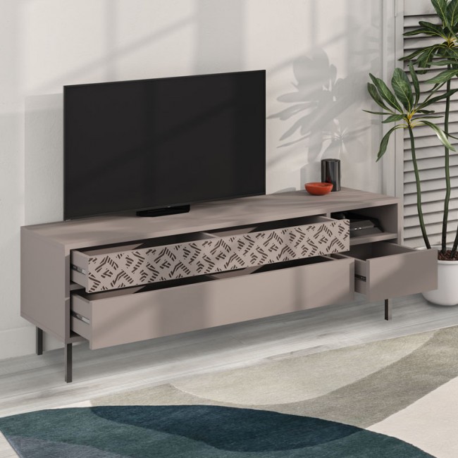 Έπιπλο τηλεόρασης Heaton Megapap χρώμα ανοιχτή μόκα 144,6x35,6x48,4εκ.