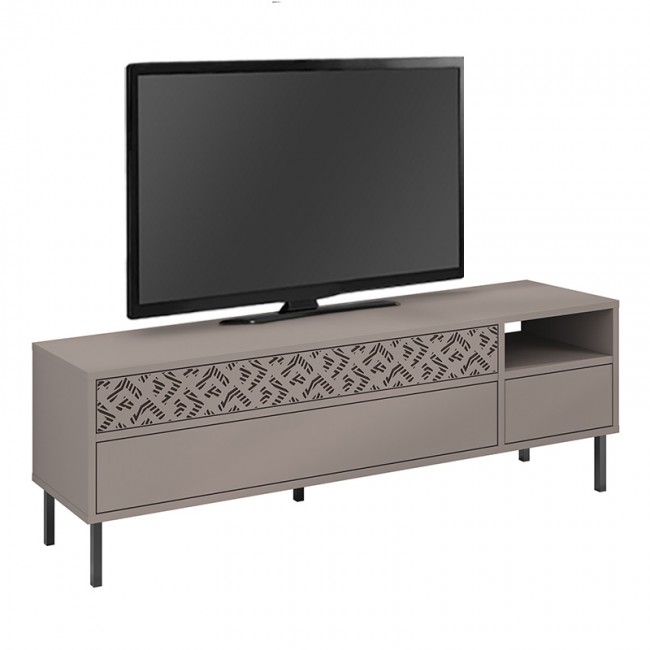 Έπιπλο τηλεόρασης Heaton Megapap χρώμα ανοιχτή μόκα 144,6x35,6x48,4εκ.