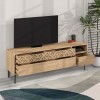 Έπιπλο τηλεόρασης Heaton Megapap χρώμα φυσικό οξιάς 144,6x35,6x48,4εκ.