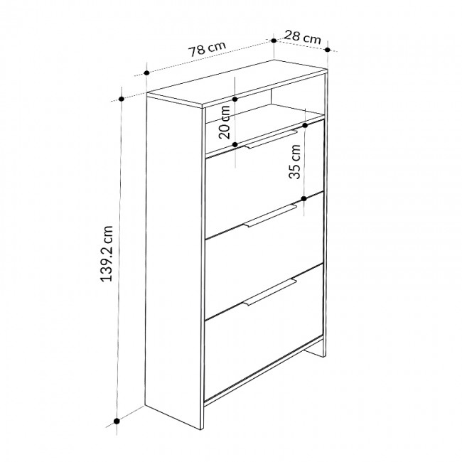 Παπουτσοθήκη Kaju Megapap χρώμα λευκό αντικέ 78x28x139εκ.