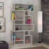 Βιβλιοθήκη Karmato Megapap χρώμα λευκό αντικέ 96x25,5x168,5εκ.