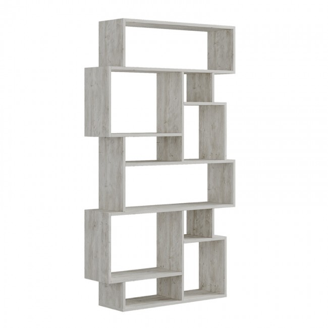 Βιβλιοθήκη Karmato Megapap χρώμα λευκό αντικέ 96x25,5x168,5εκ.