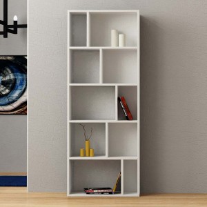 Βιβλιοθήκη μελαμίνης Onda Megapap χρώμα λευκό 65x25x166εκ.