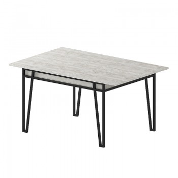 Τραπέζι μελαμίνης Pal Megapap επεκτεινόμενο χρώμα λευκό αντικέ 132/170x80x76εκ.