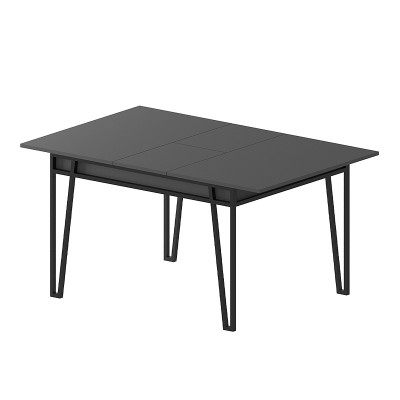 Τραπέζι μελαμίνης Pal Megapap επεκτεινόμενο χρώμα ανθρακί 132/170x80x76εκ.