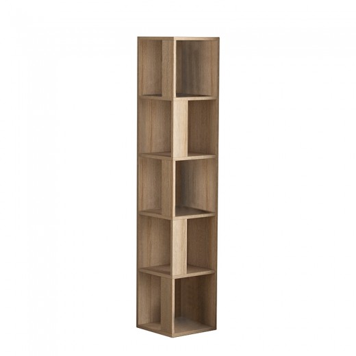 Βιβλιοθήκη γωνιακή Piano Megapap χρώμα φυσικό οξιάς 31,4x31,4x158,9εκ.
