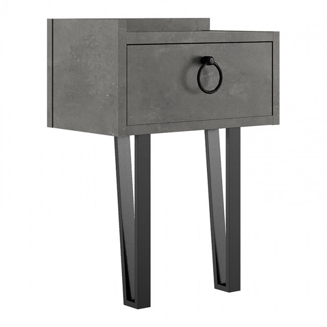 Κομοδίνο επιτοίχιο Sponge Megapap χρώμα γκρι ρετρό 40x24x51εκ.
