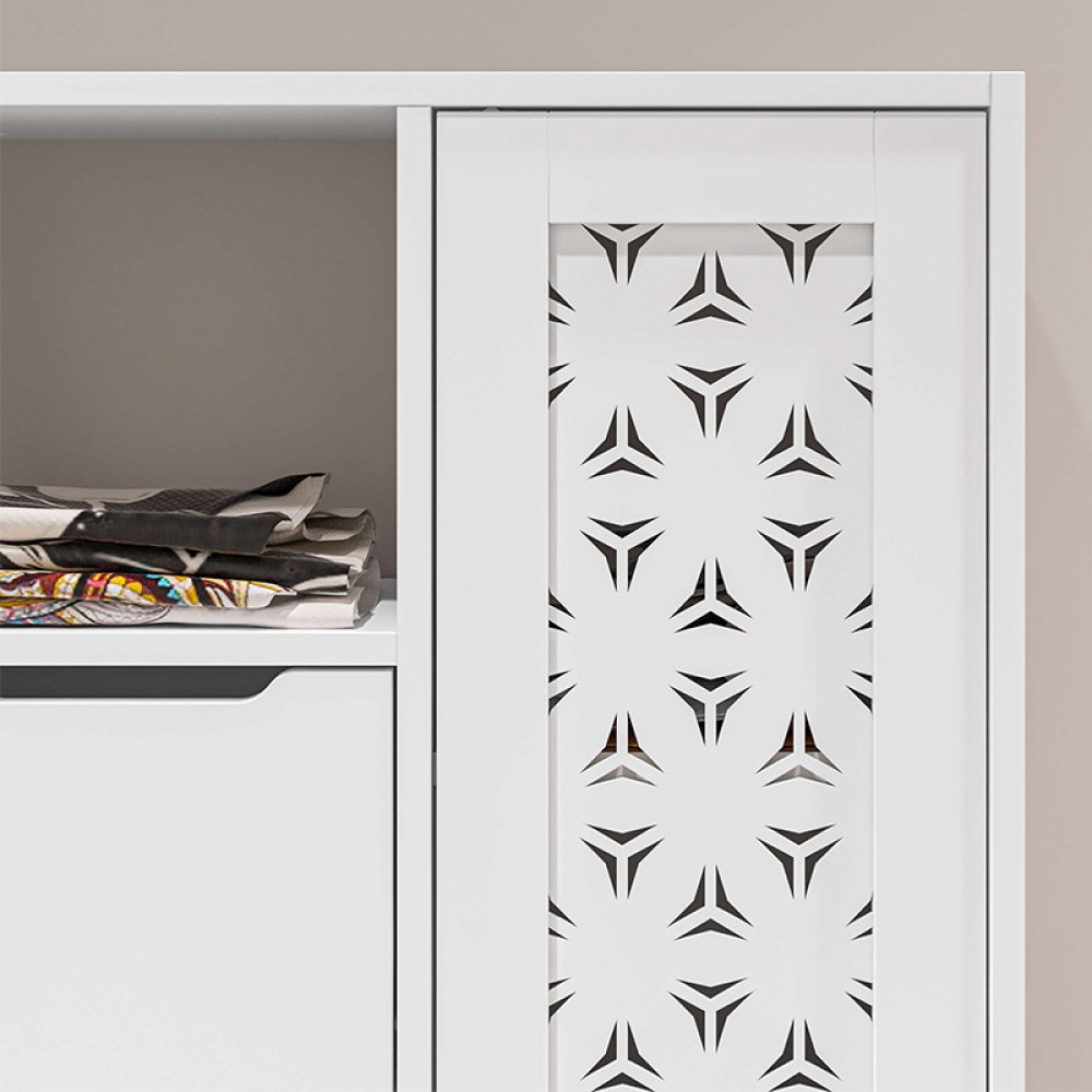 Ντουλάπι κουζίνας/μπάνιου Yada Mini Megapap από μελαμίνη χρώμα λευκό 65,4x29,6x122,2εκ.