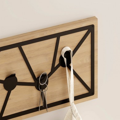 Trace Megapap wall hanger made of metal - melamine color sapphire oak 74,6x1.8x26,6cm.