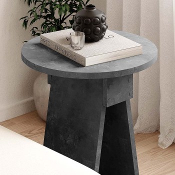 Βοηθητικό τραπεζάκι Chen Megapap χρώμα γκρι ρετρό Φ42x50εκ. Βοηθητικό τραπεζάκι Chen Megapap χρώμα γκρι ρετρό Φ42x50εκ.