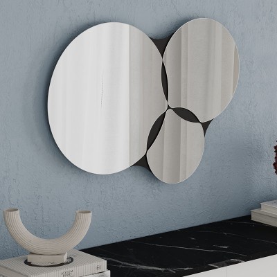 Καθρέπτης τοίχου Gora Megapap χρώμα μαύρο 75,4x2,2x51,2εκ.