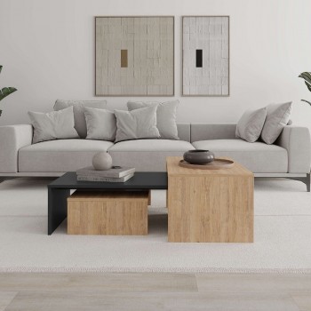 Τραπεζάκι σαλονιού σετ 3 τμχ. Kanta Megapap χρώμα sapphire oak - silky black 80x50x40,5εκ. Τραπεζάκι σαλονιού σετ 3 τμχ. Kanta Megapap χρώμα sapphire oak - silky black 80x50x40,5εκ.