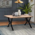 Walter Megapap Mdf/metallic table in acacia color 140x80x75cm.