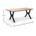 Walter Megapap Mdf/metallic table in acacia color 140x80x75cm.