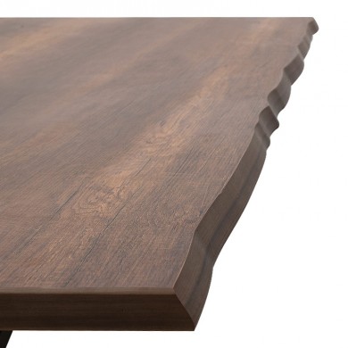 Walter Megapap Mdf/metallic table in walnut color 140x80x75cm.