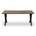 Walter Megapap Mdf/metallic table in walnut color 140x80x75cm.